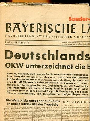 Bayerische Landeszeitung. Sonderausgabe. Deutschlands Kapitulation.