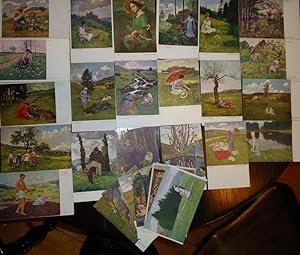 27 Künstler-Postkarten von Hans Massmann.
