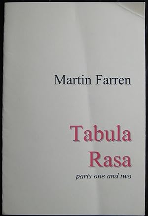 Immagine del venditore per Tabula Rasa, parts one and two: [poems] venduto da James Fergusson Books & Manuscripts