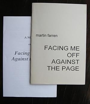 Immagine del venditore per Facing me Off Against the Page: [poems] venduto da James Fergusson Books & Manuscripts