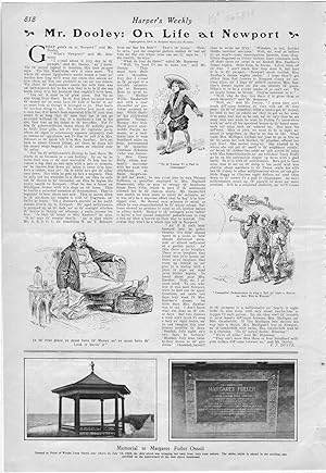 Seller image for PRINT: "Mr Dooley: On Life at Newport (Rhode Island)".Satirical Essay w/3 engraings from Harper's Weekly, August 17, 1901 for sale by Dorley House Books, Inc.