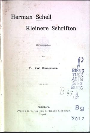 Bild des Verkufers fr Herman Schell: Kleinere Schriften zum Verkauf von books4less (Versandantiquariat Petra Gros GmbH & Co. KG)