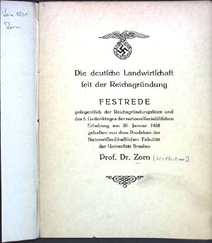 Bild des Verkufers fr Die deutsche Landwirtschaft seit der Reichsgrndung : Festrede gelegentlich der Rechsgrndungsfeier und des 5. Gedenktages der nationalsozialistischen Erhebung am 30. Januar 1938 geh. von dem Prodekan der Naturwiss. Fakultt der Universitt Breslau; zum Verkauf von books4less (Versandantiquariat Petra Gros GmbH & Co. KG)