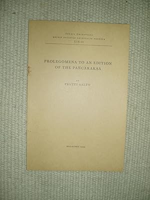 Seller image for Prolegomena to an Edition of the Pancaraksa for sale by Expatriate Bookshop of Denmark