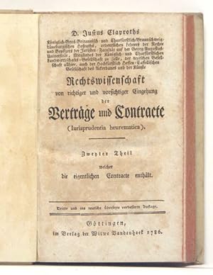 Rechtswissenschaft von richtiger und vorsichtiger Eingehung der Verträge und Contracte (Iurisprid...