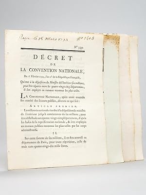 [ 4 décrets de la Révolution Française sur des travaux daménagement et les transports ] Décret d...
