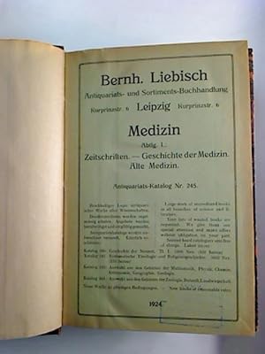 Bernh. Liebisch - Antiquariatskataloge (Nr. 245 - 252 in 1 Bd. geb.)