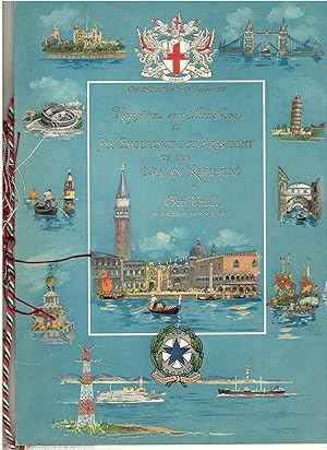 Beautiful menu for his reception and luncheon at Guildhall, (Giovanni, 1887-1978, President of It...