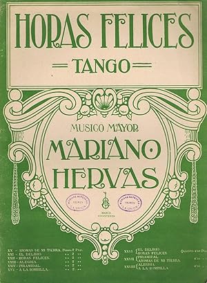 PARTITURA HORAS FELICES (Tango) - Músico Mayor Mariano Hervas