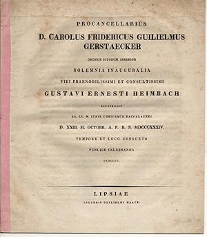 Rerum Quotidianarum Fasciculus : Observatio VI - XI. Promotionsankündigung von Gustav Ernst Heimb...