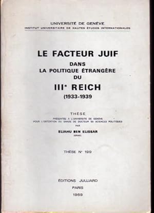 Le facteur juif dans la politique étrangère du IIIe reich (1933-1939)