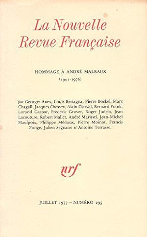 Bild des Verkufers fr La Nouvelle Revue Franaise numro 295 Hommage  Andr Malraux 1901-1976 zum Verkauf von JLG_livres anciens et modernes