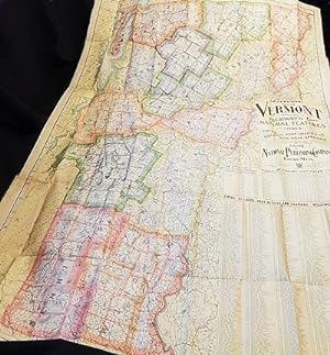 Complete Map of Vermont Showing Highways & Natural Features with an Index of all Cities, Villages...