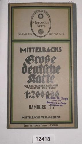 Seller image for Mittelbachs Groe deutsche Karte fr Kraftfahrer, Radfahrer, Touristen und Bro Nr. 17 - Hamburg for sale by Versandhandel fr Sammler