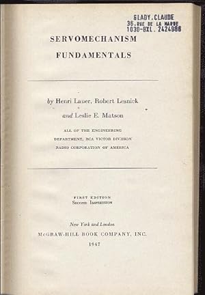 Seller image for Servomechanism fundamentals for sale by L'ivre d'Histoires