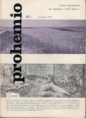 Bild des Verkufers fr PROHEMIO III, 3 zum Verkauf von Librera Vobiscum