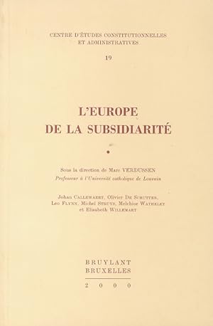 L'Europe de la subsidiarité.