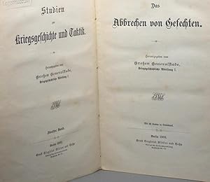 Bild des Verkufers fr Das Abbrechen von Gefechten. (Studien zur Kriegsgeschichte und Taktik, II). zum Verkauf von Librarium of The Hague