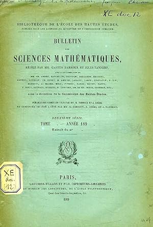 Image du vendeur pour BULLETIN DES SCIENCES MATHEMATIQUES, 2e SERIE, T. XIX, FEV. 1895, EXTRAIT, SUR LE MATHEMATICIEN FRANCAIS CHAUVEAU mis en vente par Le-Livre