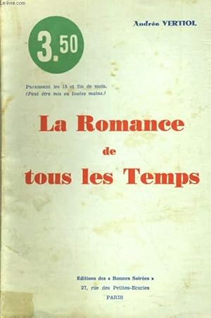 Bild des Verkufers fr LA ROMANCE DE TOUS LES TEMPS zum Verkauf von Le-Livre