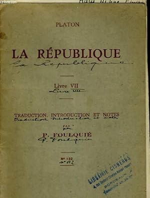 Bild des Verkufers fr LA REPUBLIQUE. LIVRE VII zum Verkauf von Le-Livre