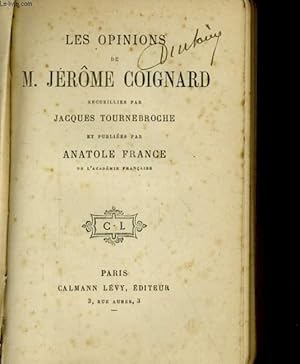 Immagine del venditore per LES OPINIONS DE M. JEROME COIGNARD venduto da Le-Livre