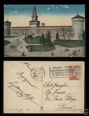 Milano Castello Sforzesco cartolina d'epoca viaggiata 1921
