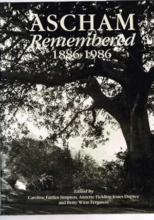 Seller image for Ascham Remembered 1886-1986 for sale by Berry Books