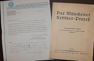 Der Münchener Kritiker-Prozeß. Stenographischer Bericht über die Hauptverhandlung in der öffentli...