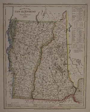 Neueste Karte von New Hampshire und Vermont 1846. Gestochene, grenzkolorierte Karte 37 x 30 cm. (...