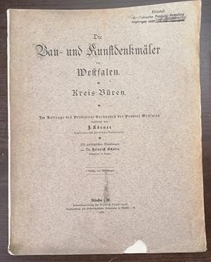 Die Bau- und Kunstdenkmäler von Westfalen. Kreis Büren. Mit 2 Karten u. 452 Abb.