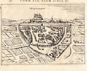 Wurtzburch. Gesamtansicht. Kupferstich aus Petrus Bertius, Commentarii rerum Germanicarum. 1616. ...