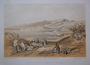 Sidon looking towards Lebanon. Lithographie nach David Roberts von Vincent Brooks bei Cassell, Pe...