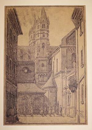 Dom. (Blick aus der Herrnstrasse) Original-Lithographie. Eigenhändig betitelt und signiert. Außer...