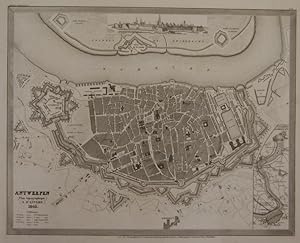 Antwerpen (Plan topographique, A D'Anvers). 1845. Gestoch. Stadtplan. Nebenkarte "Plan der Scheld...