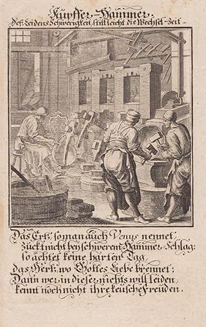 Kupffer-Hammer. Kupferstich nach Weigel, Nürnberg um 1700. 8,7 x 8. Kopfzeile und Sinnspruch. - D...