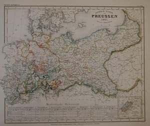 General-Karte von Preussen 1847. Entw. u. gez. v. Hauptm. Radefeld. 1 Nebenkarte. Gestochene, gre...