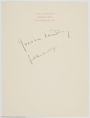 Fine Pair of Signatures (Jessica, 1909-1994, English-born American Actress) and her first husband...
