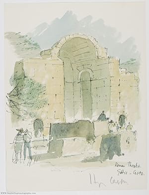 Reproduction of a watercolour drawing signed, (Sir Hugh, 1910-1999, Architect and Artist, Preside...