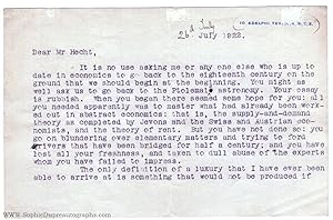 Excoriating Typed Letter Signed to Mr Hecht in Switzerland (George Bernard, 1856-1950, Dramatist ...