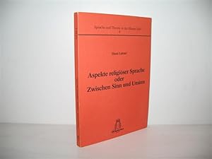 Bild des Verkufers fr Aspekte religiser Sprache oder zwischen Sinn und Unsinn. Sprache und Theorie der Blauen Eule: Band 8; zum Verkauf von buecheria, Einzelunternehmen