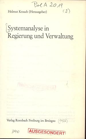 Seller image for Systemanalyse in Regierung und Verwaltung. for sale by Antiquariat Bookfarm