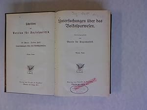 Image du vendeur pour Untersuchungen ber das Volkssparwesen und Untersuchungen ber das Versicherungswesen in Deutschland. Schriften des Vereins fr Sozialpolitik Band 137, Teil 3 und Teil 4 in einem Buch! mis en vente par Antiquariat Bookfarm