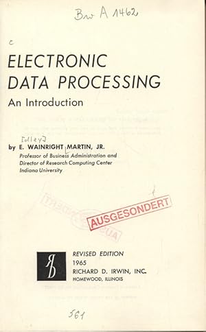 Imagen del vendedor de ELECTRONIC DATA PROCESSING. An Introduction. a la venta por Antiquariat Bookfarm