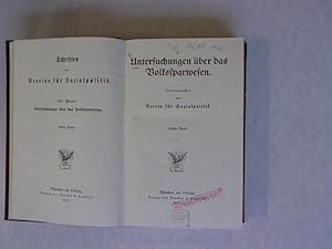 Image du vendeur pour Untersuchungen ber das Volkssparwesen Band 1. Schriften des Vereins fr Sozialpolitik Band 136. mis en vente par Antiquariat Bookfarm