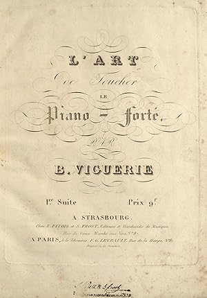 Imagen del vendedor de L'Art de Toucher le Piano-fort . Ire. Suite Prix 9f a la venta por J & J LUBRANO MUSIC ANTIQUARIANS LLC