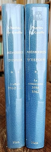 Bild des Verkufers fr Mmoires d'espoir. Tome I. Le renouveau 1958-1962. Tome II. L'effort , 1962. zum Verkauf von JOIE DE LIRE