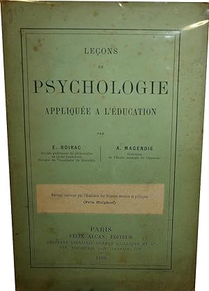 Leçons de psychologie appliquée à l'éducation.