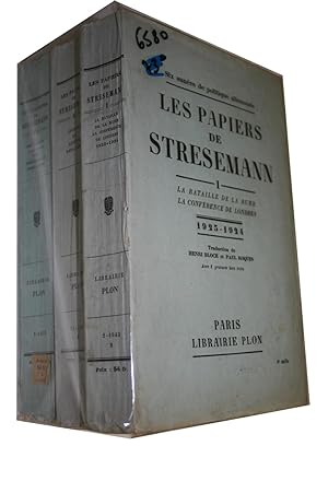 Six années de politique allemande : les papiers de Stresemann. 1923-1929 en 3 volumes.