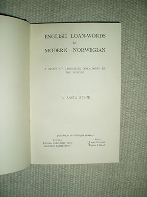 Seller image for English Loan-words in Modern Norwegian : A Study of Linguistic Borrowing in the Process for sale by Expatriate Bookshop of Denmark